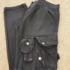 MNML Men’s Black Cargo Pants with Pockets Size 34